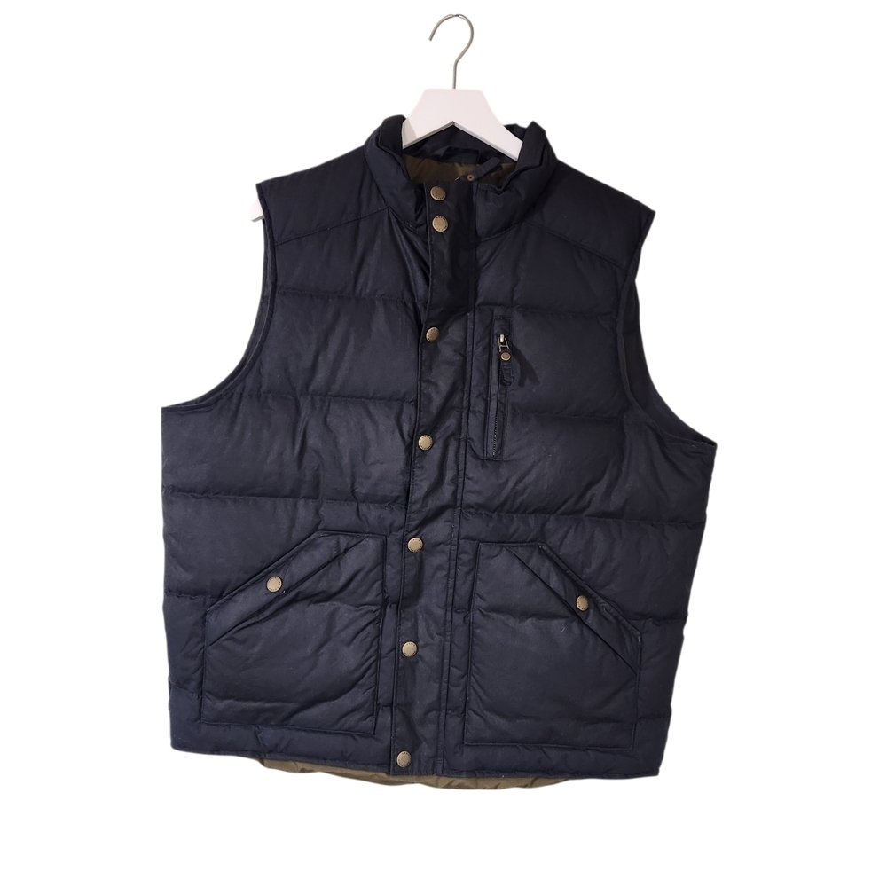 Orvis Duck Down Puffer Vest sz Large Black Insulated Warm 
